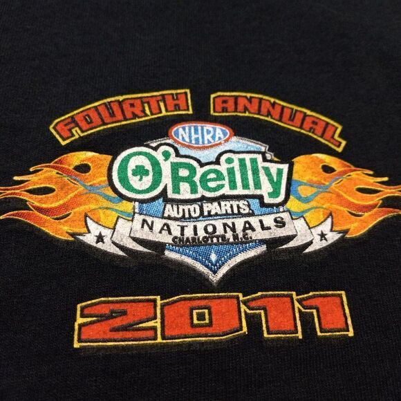 Drag Racing 2011 O'Reilly's Black Men's XL Cotton Short Sleeve T-Shirt - Picture 2 of 7